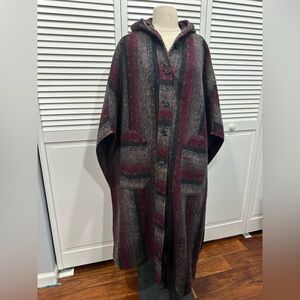 Vintage Wool Blend Poncho Coat
